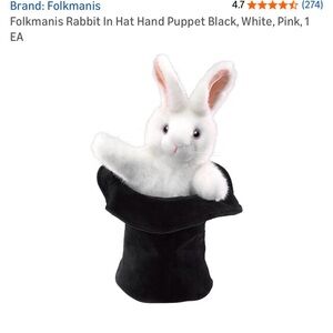 Folkmanis Rabbit in Hat Hand Puppet
